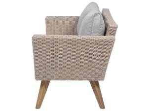 Sitzgruppe VITTORIA 4-tlg Beige - Blau - Braun - Grau - Polyrattan - 135 x 71 x 70 cm