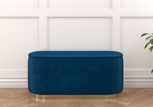 Ovaler Pouf Scarlett Marineblau