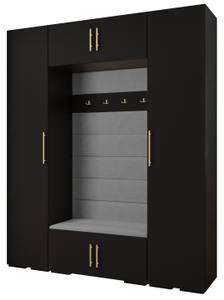 Garderobe Inova 3 Z13 Schwarz - Gold - Grau - Gold