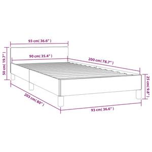 Bettgestell mit Kopfteil 3016044-2 Schwarz - Braun - Breite: 93 cm