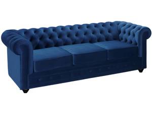 Ensemble canapé fauteuil  CHESTERFIELD Bleu