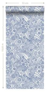 papier peint fleurs 7120 Bleu - Fibres naturelles - Textile - 53 x 1005 x 1005 cm