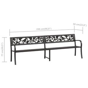 Banc de jardin 3005095-2 Noir - Métal - Matière plastique - 246 x 77 x 246 cm