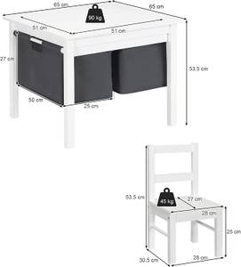 Kinder Spieltisch Weiß - Holzwerkstoff - 65 x 54 x 65 cm