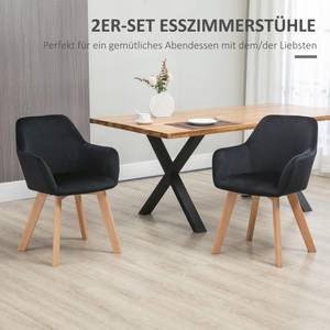 Esszimmerstuhl 835-728V00BK Schwarz - Textil - 57 x 80 x 54 cm