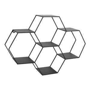 Wandboxen Hexagon Schwarz - Metall - 80 x 57 x 20 cm