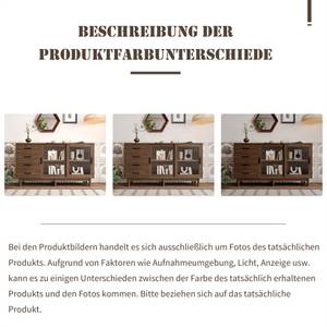 Sideboard Retrostil Ⅱ Braun - Holzwerkstoff - Holz teilmassiv - 40 x 76 x 140 cm