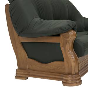 Arkansas Sofa 3-Sitzer Grün - Echtleder - Massivholz - 195 x 95 x 94 cm