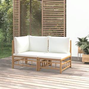 Garten-Lounge-Set 3028342-4 (2-teilig) Weiß - Bambus - 69 x 65 x 69 cm