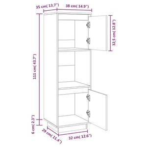 Highboard DE4619 Grau - Massivholz - 35 x 117 x 38 cm