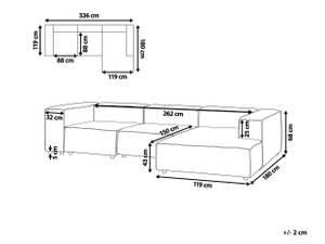 Modulsofa APRICA Beige - Schwarz - Breite: 326 cm - Armlehne davorstehend rechts - Ecke davorstehend links