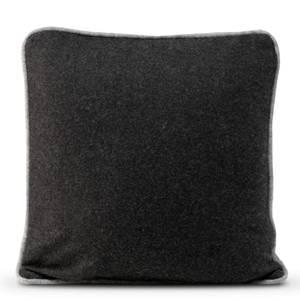 Piping felt Housse de coussin décoratif Noir - Textile - 1 x 50 x 50 cm