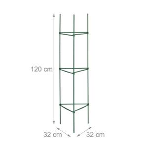 Lot de 4 tuteurs 120 cm Vert - Métal - Matière plastique - 32 x 120 x 32 cm