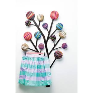 Wandgarderobe Bubble Tree Metall - Textil - 65 x 111 x 7 cm
