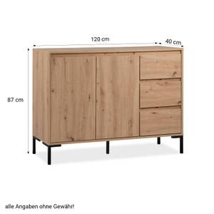 Kommode mit 3 Schubladen 2428 Braun - Grau - Holzwerkstoff - 120 x 87 x 40 cm