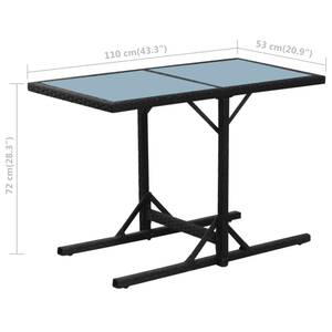 Table et chaise de jardin Noir - Métal - Polyrotin - 53 x 72 x 110 cm