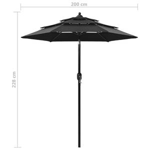 Parasol Noir - Textile - 200 x 228 x 200 cm