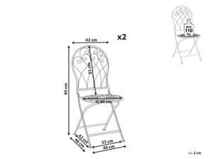 Gartenstuhl STIFFE 2-tlg Weiß - Metall - 40 x 95 x 46 cm