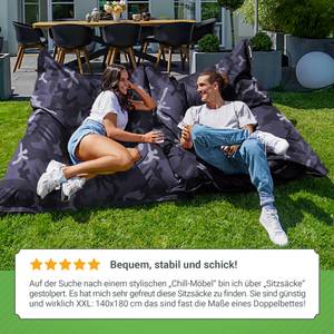 XXL Outdoor Sitzsack "Square" 140x180cm Schwarz - Blau - Multicolor