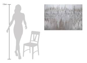 Acrylbild handgemalt Argentic Loom Grau - Silber - Massivholz - Textil - 120 x 80 x 4 cm