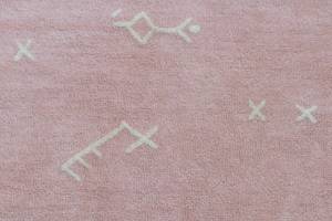 Tapis lavable en coton, ITZA Rose foncé