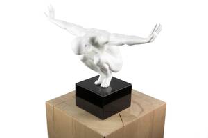 Sculpture moderne Chaque moment Blanc - Pierre artificielle - Matière plastique - 30 x 30 x 13 cm