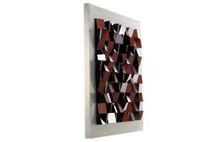 Tableau 3D Precious Strategy Marron - Matière plastique - En partie en bois massif - 85 x 85 x 8 cm