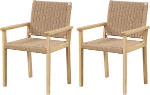 Gartenstühle aus Holz(2er Set) Braun - Rattan - 58 x 88 x 60 cm