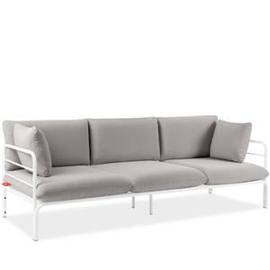 Gartensofa RAMBE Hellgrau - Weiß - Breite: 225 cm