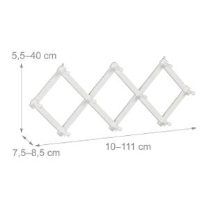 Portemanteau mural réglable en bois Blanc - Bois manufacturé - 111 x 6 x 8 cm