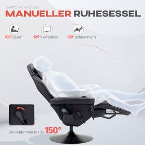 Relaxsessel Massagefunktion 700-142V00GY Schwarz - Kunstleder - 83 x 112 x 80 cm