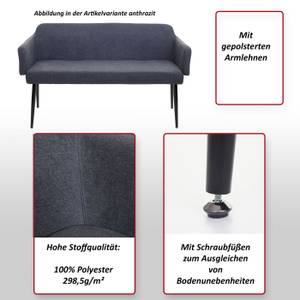 Sitzbank L13 Schwarz - Weiß - Metall - Textil - 133 x 77 x 56 cm