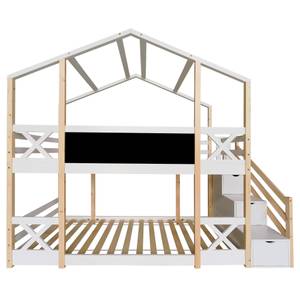 Etagenbett HomeyMonet Ⅱ Weiß - Holzwerkstoff - Massivholz - Holzart/Dekor - 96 x 205 x 245 cm