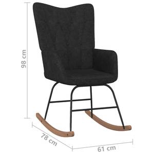 Chaise à bascule avec tabouret 3010050-2 Noir