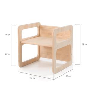 Set mit 2 Montessori-Stühlen Beige - Massivholz - 39 x 39 x 39 cm