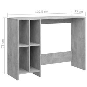 Bureau Gris - Bois manufacturé - Bois massif - 103 x 75 x 103 cm