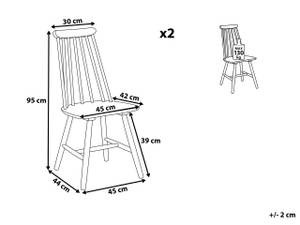 Esszimmerstuhl BURBANK 2er Set 45 x 95 cm