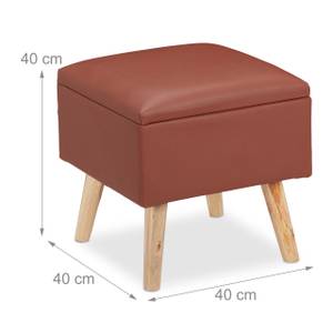 Tabouret avec rangement cuir artificiel Marron - Marron clair