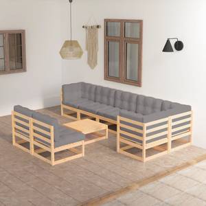 Gartenmöbel-Set (9-teilig) 3009796-2 Braun - Massivholz - Holzart/Dekor - 70 x 30 x 70 cm