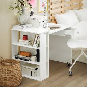 Bureau FWT35-W Blanc - Bois manufacturé - 101 x 76 x 60 cm