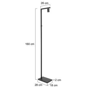 Stehleuchten Stang Schwarz - Metall - 18 x 160 x 28 cm