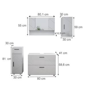 Mobilier de salle de bains Irma Blanc brillant - Blanc