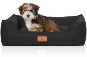 Hundebett Lotte mit Handwebcharakter Schwarz - 63 x 23 x 85 cm