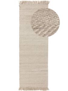 Tapis de couloir en laine Lars Blanc crème - 70 x 200 cm