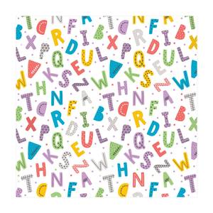 Alphabet mit Herzen und Punkten in Bunt 100 x 100 cm