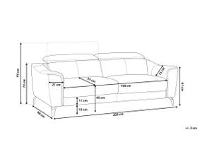 3-Sitzer Sofa NARWIK Braun - Echtleder - 203 x 93 x 98 cm