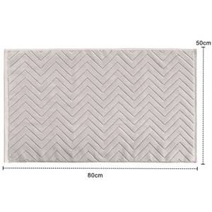 Badvorleger Duschmatte Badmatte Teppich Grau - Textil - 50 x 1 x 80 cm