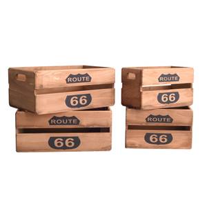 Caisses en bois RE4591 (ensemble de 4) Marron