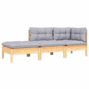 Garten-Lounge-Set Grau - Textil - Holzart/Dekor - 64 x 63 x 64 cm