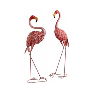 Flamingo aus lackiertem Metall (Doppelpa Metall - 30 x 105 x 21 cm